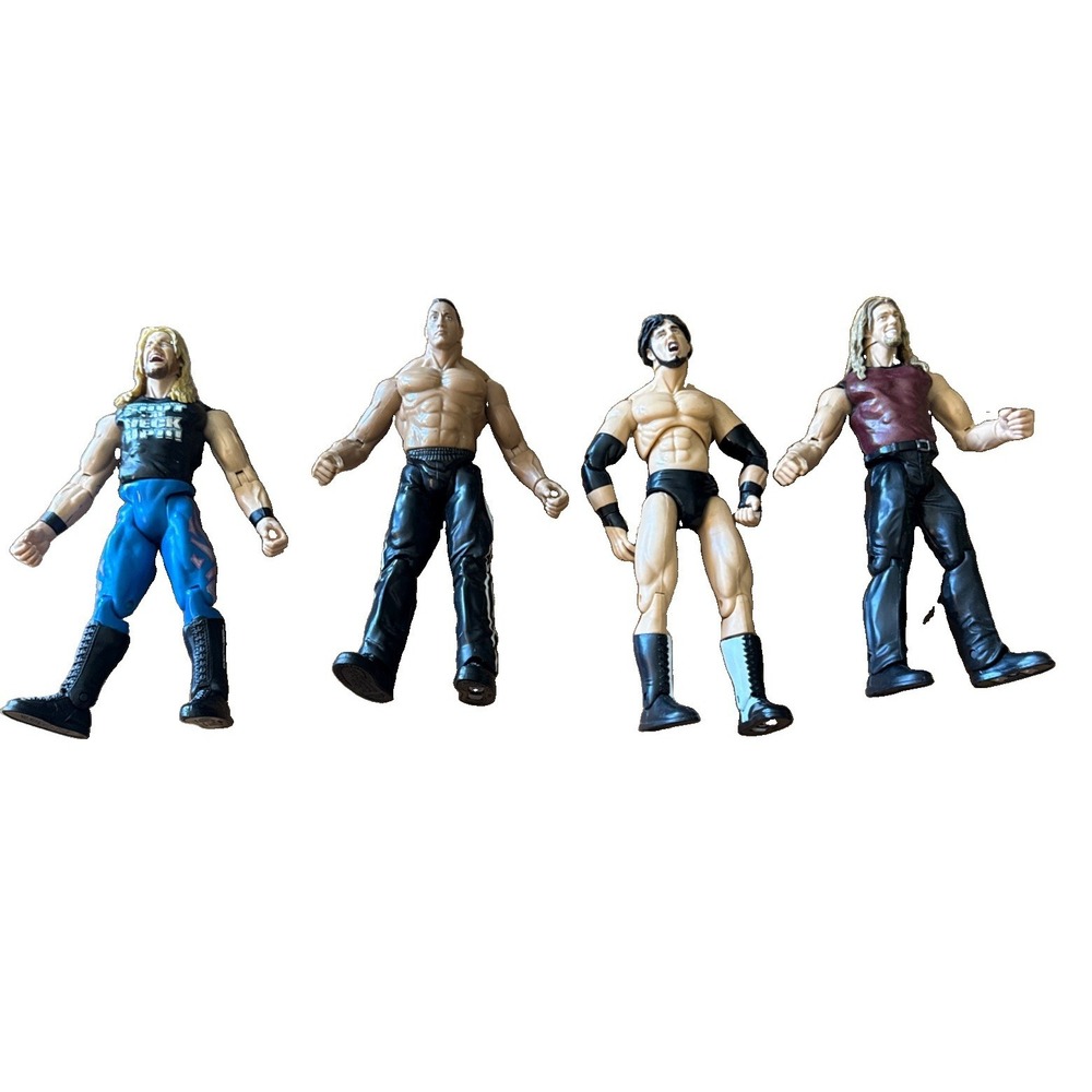 1999 2000 WWE/WWF Jakks Titan Wrestling Action Figures LOT Of 4 The Rock Jericho